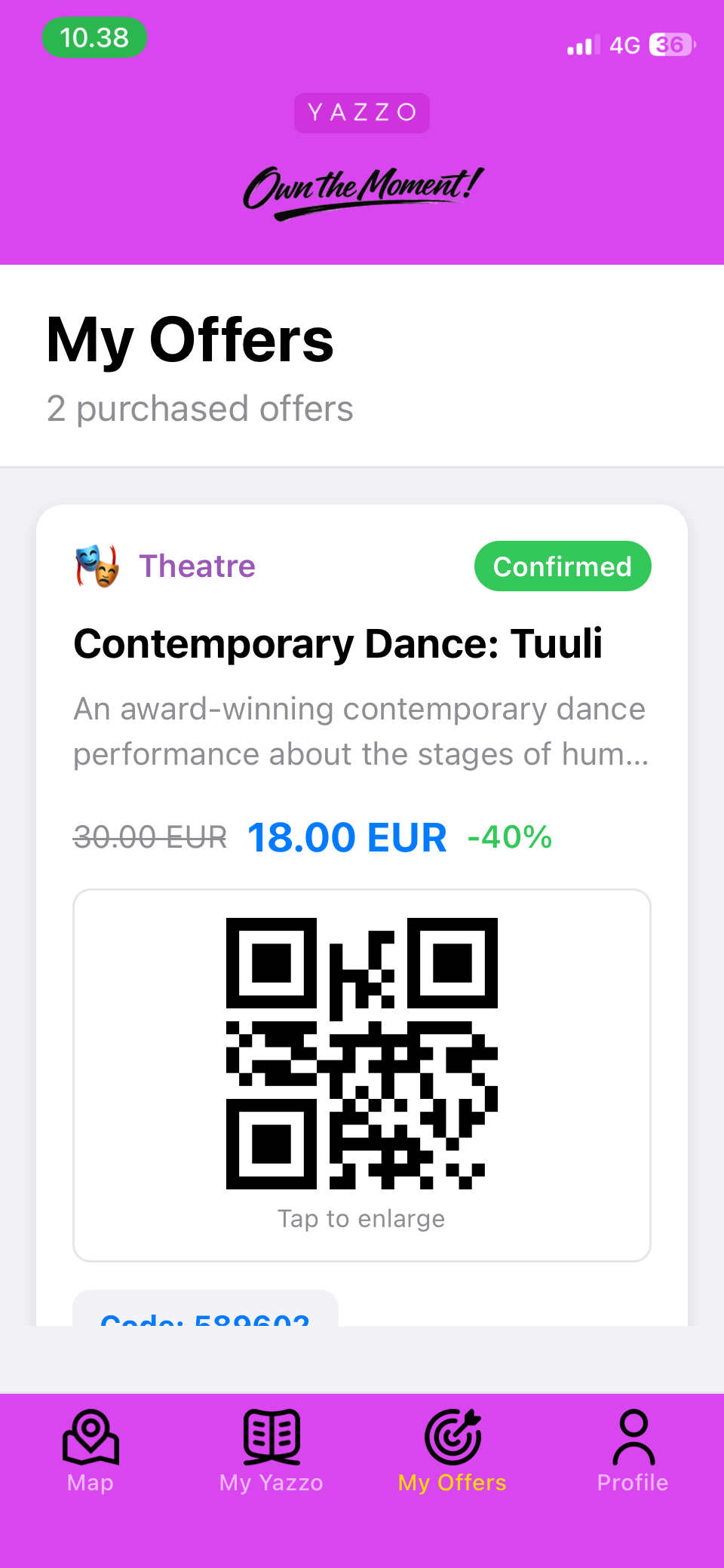 Yazzo QR code reservation